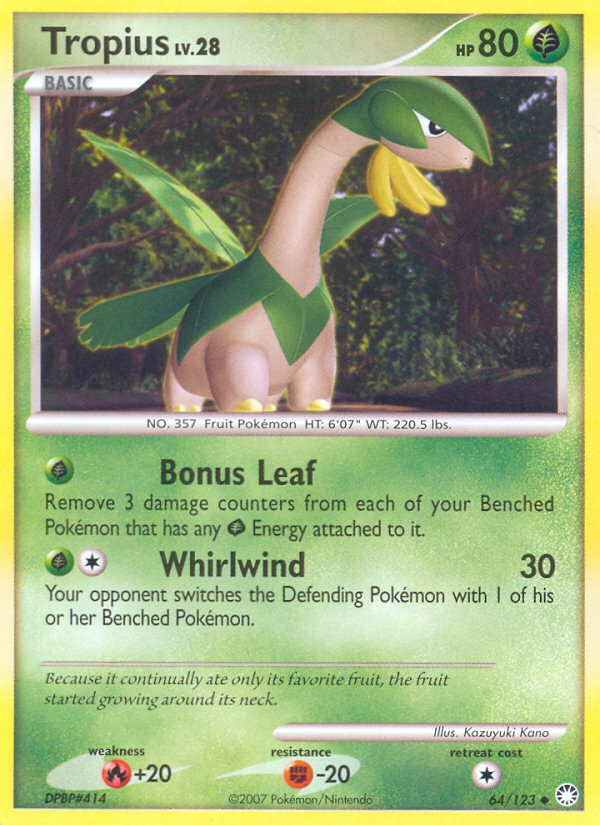 Tropius (64/123) [Diamond & Pearl: Mysterious Treasures] | Good Games Morley