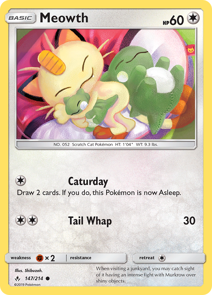 Meowth (147/214) [Sun & Moon: Unbroken Bonds] | Good Games Morley