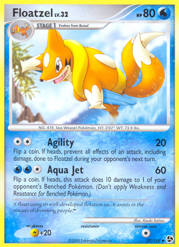Floatzel (37/106) [Diamond & Pearl: Great Encounters] | Good Games Morley