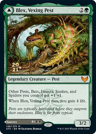 Blex, Vexing Pest // Search for Blex [Strixhaven: School of Mages Prerelease Promos] | Good Games Morley