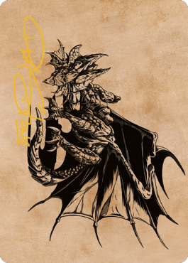 Ancient Copper Dragon Art Card (52) (Gold-Stamped Signature) [Commander Legends: Battle for Baldur's Gate Art Series] | Good Games Morley