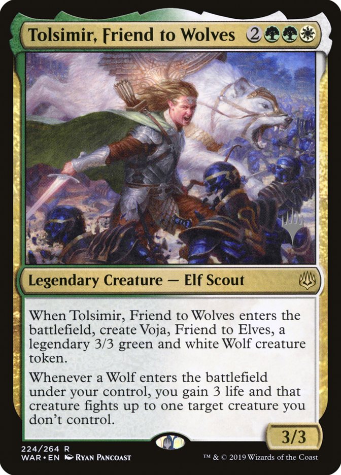 Tolsimir, Friend to Wolves (Promo Pack) [War of the Spark Promos] | Good Games Morley