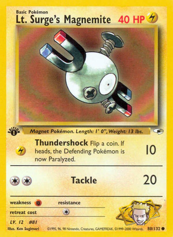 Lt. Surge's Magnemite (80/132) [Gym Heroes 1st Edition] | Good Games Morley