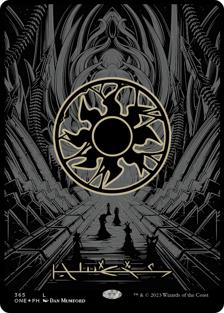 Plains (365) (Oil Slick Raised Foil) [Phyrexia: All Will Be One] | Good Games Morley