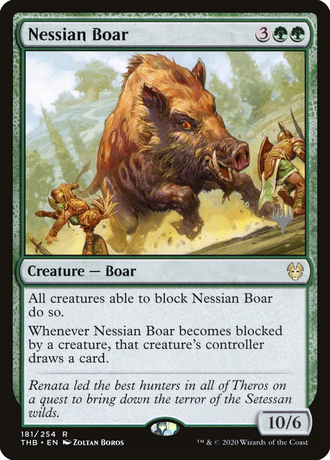 Nessian Boar (Promo Pack) [Theros Beyond Death Promos] | Good Games Morley