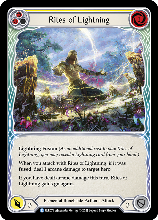 Rites of Lightning (Yellow) [ELE071] (Tales of Aria)  1st Edition Rainbow Foil | Good Games Morley