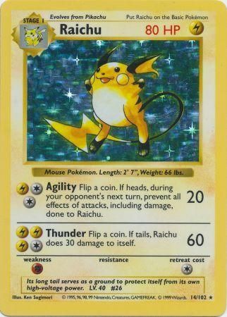 Raichu (14/102) [Base Set Shadowless Unlimited] | Good Games Morley