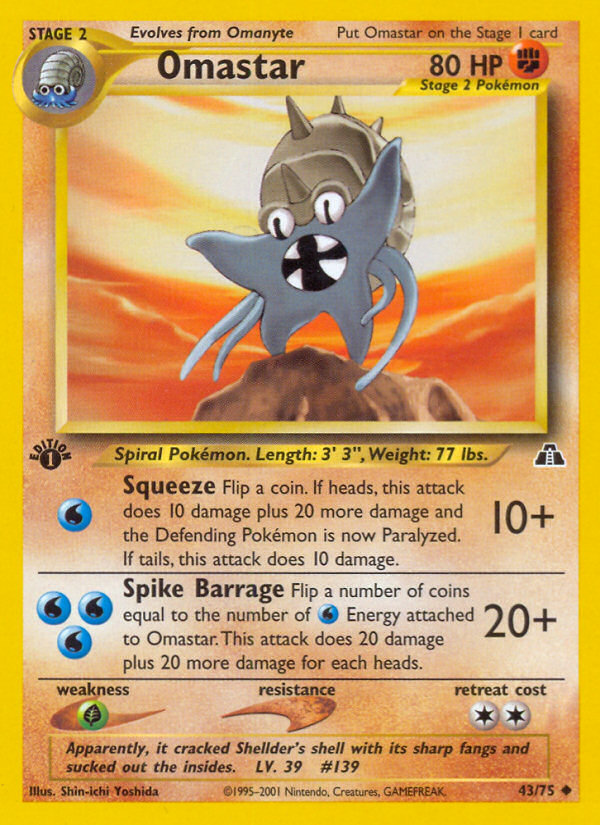 Omastar (43/75) [Neo Discovery 1st Edition] | Good Games Morley