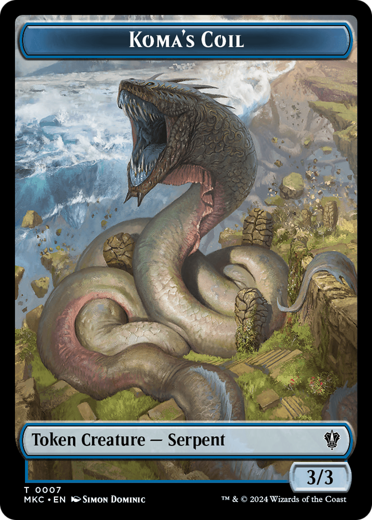 Drake // Koma's Coil Double-Sided Token [Murders at Karlov Manor Commander Tokens] | Good Games Morley
