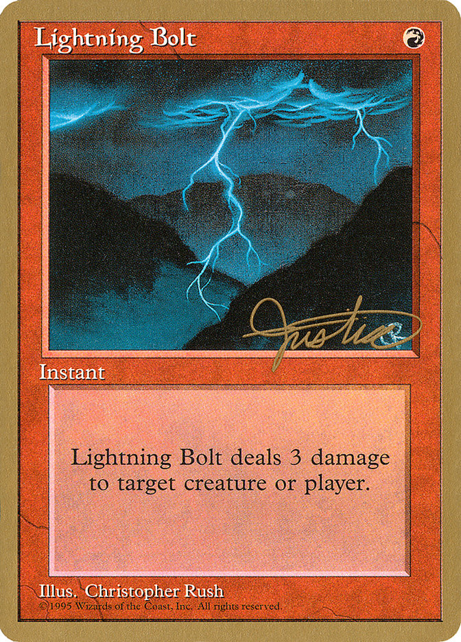Lightning Bolt (Mark Justice) [Pro Tour Collector Set] | Good Games Morley