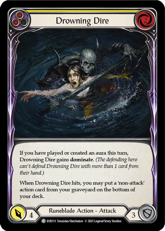 Drowning Dire (Yellow) [EVR111] (Everfest)  1st Edition Rainbow Foil | Good Games Morley