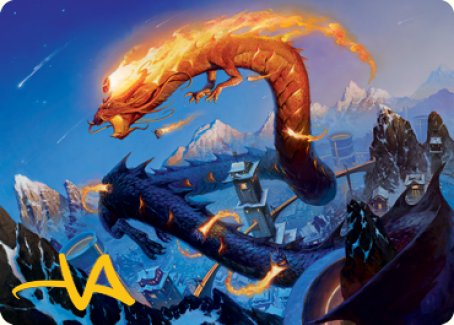 Atsushi, the Blazing Sky 1 Art Card (Gold-Stamped Signature) [Kamigawa: Neon Dynasty Art Series] | Good Games Morley