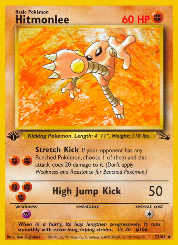 Hitmonlee (22/62) [Fossil 1st Edition] | Good Games Morley