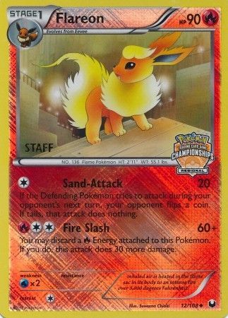 Flareon (12/108) (Regional Championship 2013 Promo Staff) [Black & White: Dark Explorers] | Good Games Morley