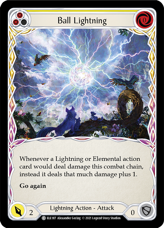 Ball Lightning (Yellow) [ELE187] (Tales of Aria)  1st Edition Rainbow Foil | Good Games Morley