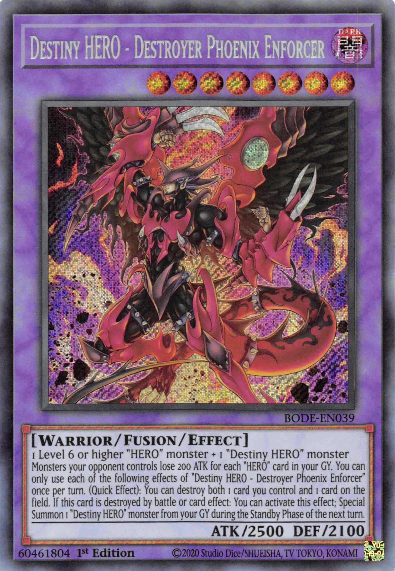 Destiny HERO - Destroyer Phoenix Enforcer [BODE-EN039] Secret Rare | Good Games Morley