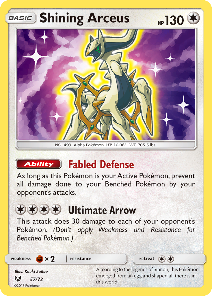 Shining Arceus (57/73) [Sun & Moon: Shining Legends] | Good Games Morley
