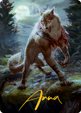 Arlinn, the Moon's Fury 1 Art Card (Gold-Stamped Signature) [Innistrad: Midnight Hunt Art Series] | Good Games Morley