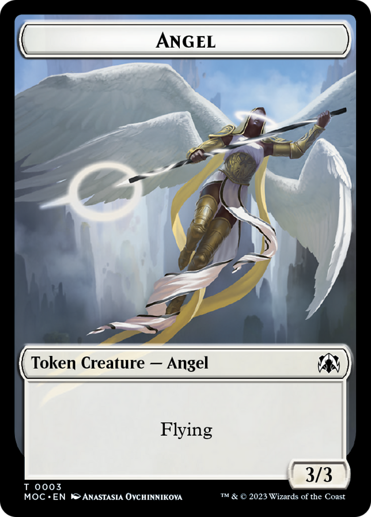 Angel (3) // Demon Double-Sided Token [March of the Machine Commander Tokens] | Good Games Morley