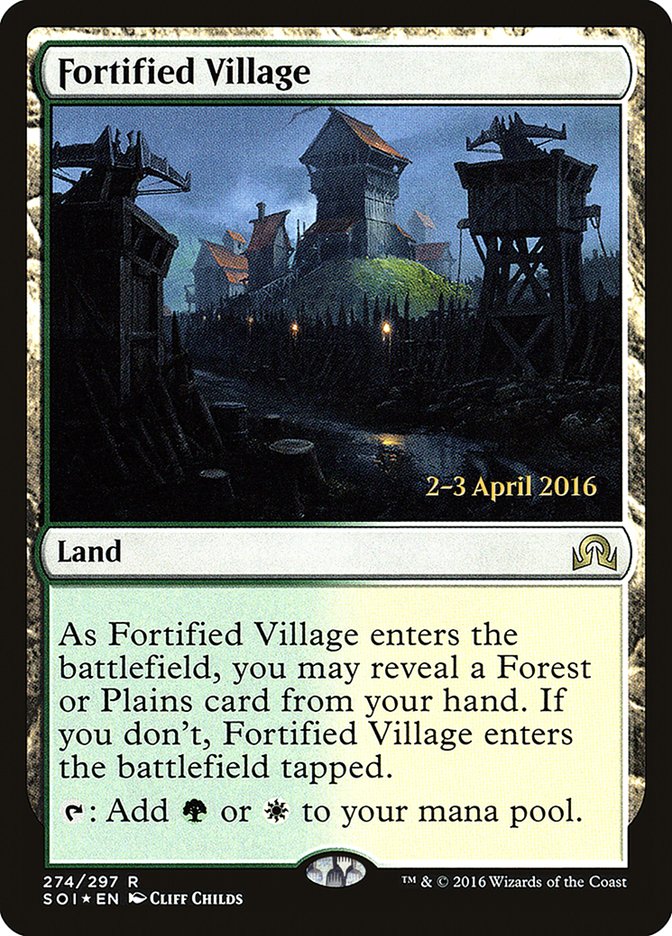 Fortified Village [Shadows over Innistrad Prerelease Promos] | Good Games Morley