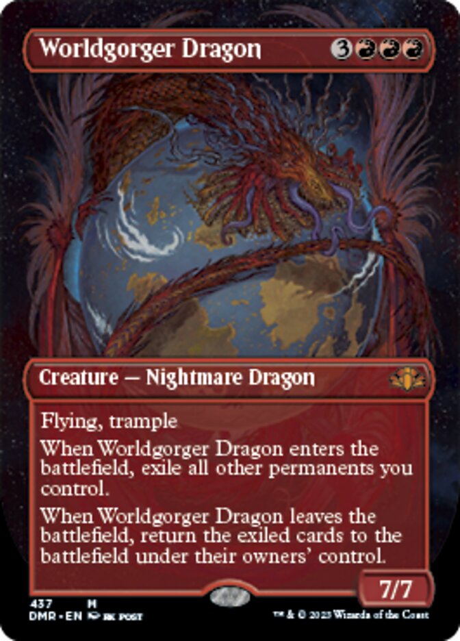 Worldgorger Dragon (Borderless Alternate Art) [Dominaria Remastered] | Good Games Morley