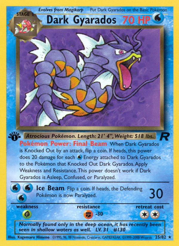 Dark Gyarados (25/82) [Team Rocket 1st Edition] | Good Games Morley