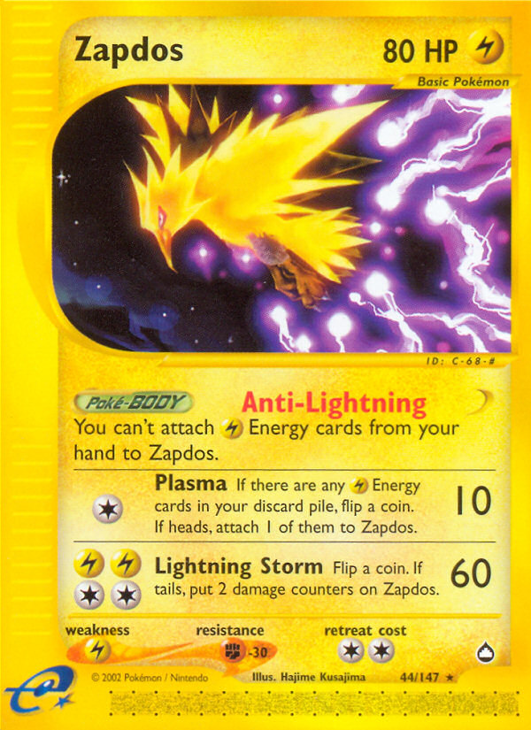 Zapdos (44/147) [Aquapolis] | Good Games Morley
