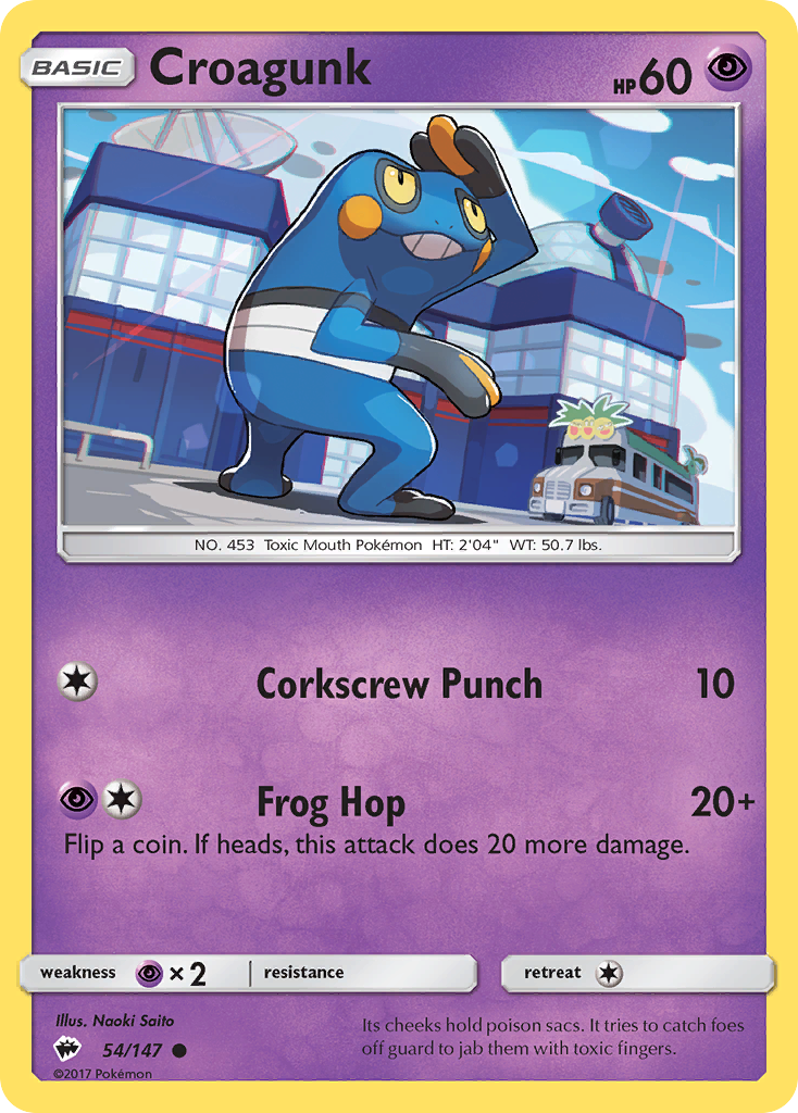 Croagunk (54/147) [Sun & Moon: Burning Shadows] | Good Games Morley