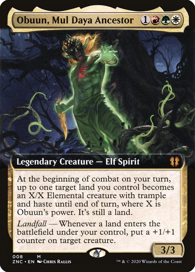 Obuun, Mul Daya Ancestor (Extended Art) [Zendikar Rising Commander] | Good Games Morley