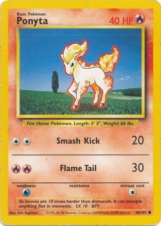 Ponyta (60/102) [Base Set Unlimited] | Good Games Morley