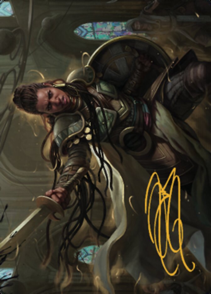 Shanna, Purifying Blade Art Card 1 (Gold-Stamped Signature) [Dominaria United Art Series] | Good Games Morley
