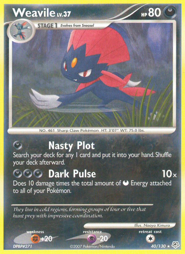 Weavile (40/130) [Diamond & Pearl: Base Set] | Good Games Morley