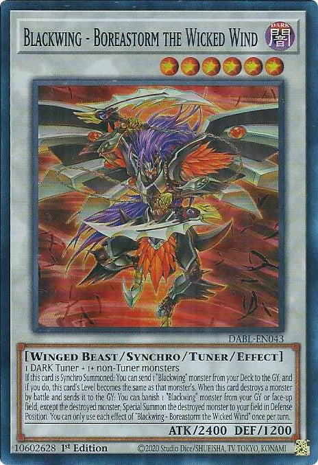 Blackwing - Boreastorm the Wicked Wind [DABL-EN043] Super Rare | Good Games Morley