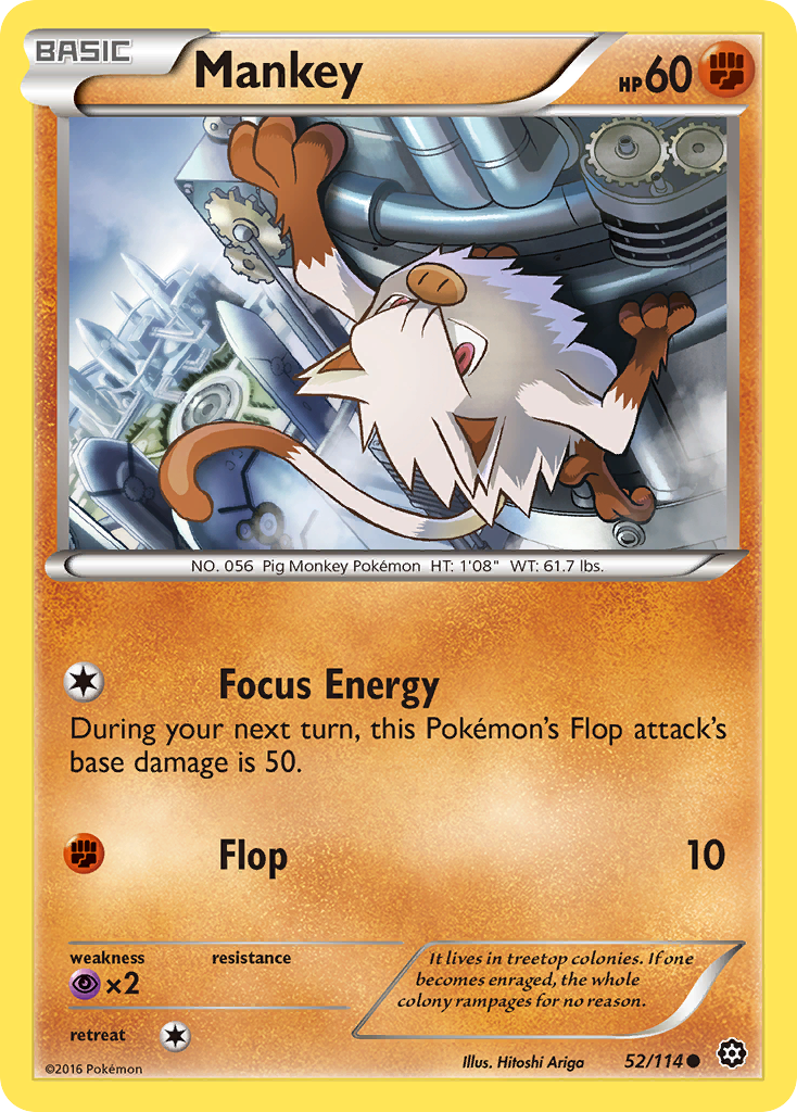 Mankey (52/114) [XY: Steam Siege] | Good Games Morley
