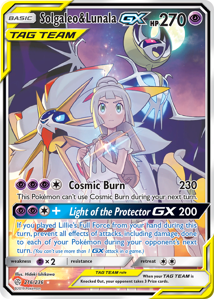 Solgaleo & Lunala GX (216/236) [Sun & Moon: Cosmic Eclipse] | Good Games Morley