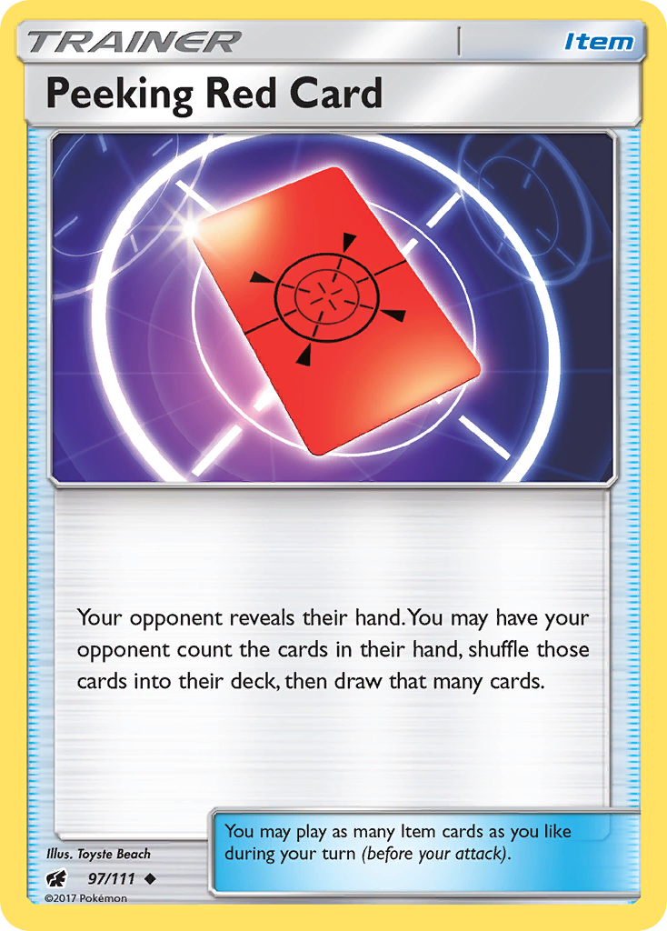 Peeking Red Card (97/111) [Sun & Moon: Crimson Invasion] | Good Games Morley