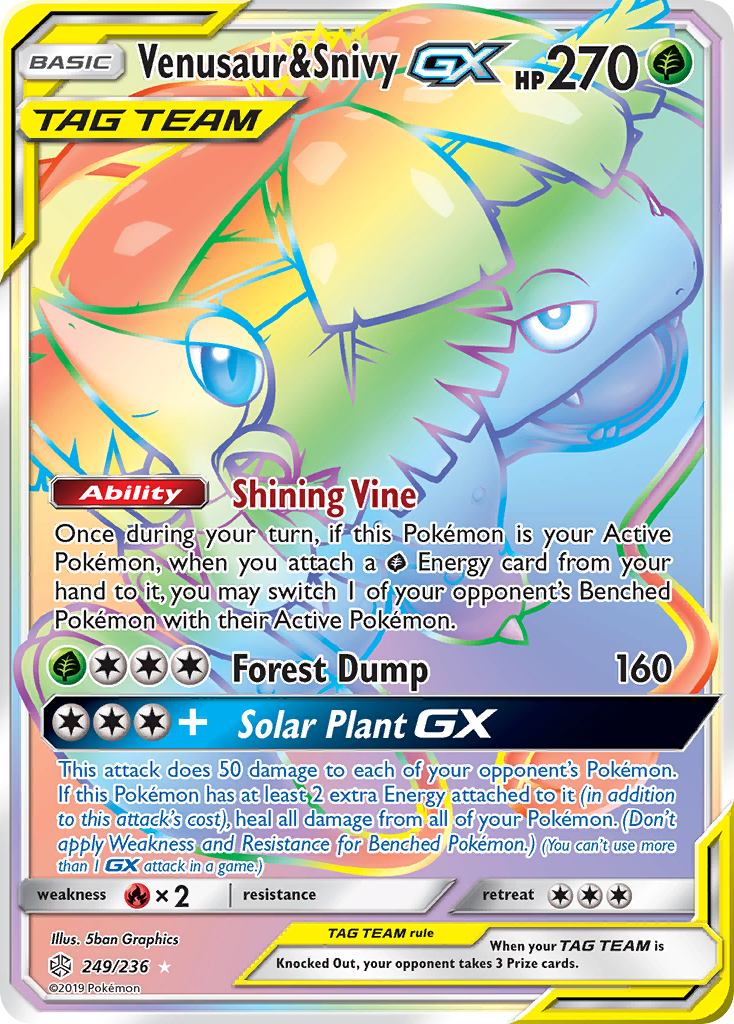 Venusaur & Snivy GX (249/236) [Sun & Moon: Cosmic Eclipse] | Good Games Morley