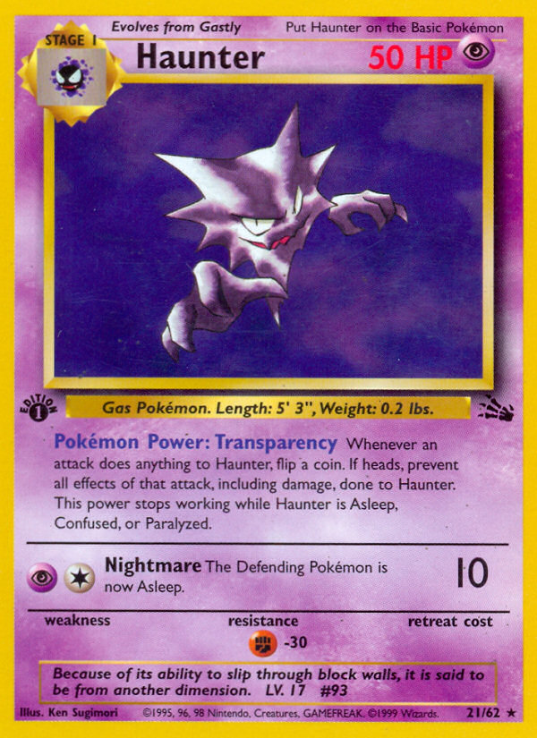 Haunter (21/62) [Fossil 1st Edition] | Good Games Morley