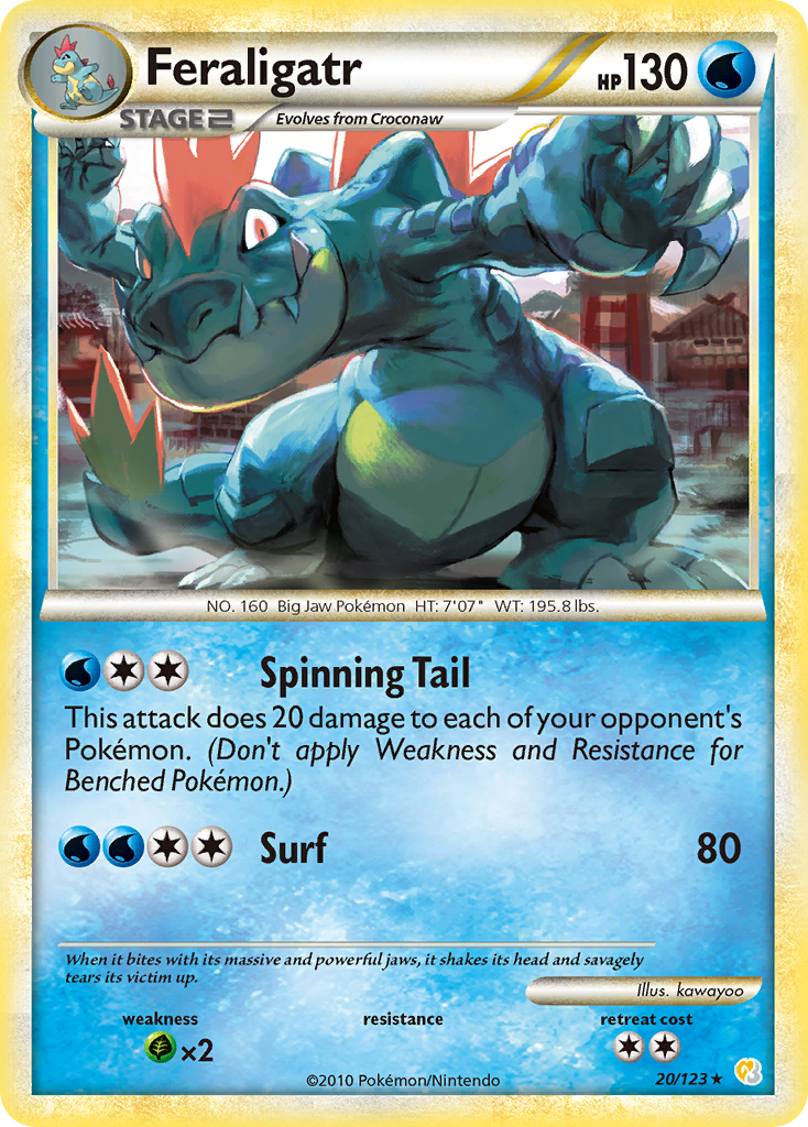 Feraligatr (20/123) [HeartGold & SoulSilver: Base Set] | Good Games Morley