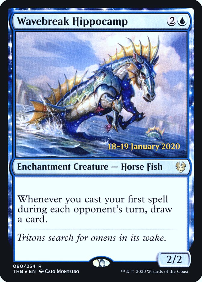 Wavebreak Hippocamp [Theros Beyond Death Prerelease Promos] | Good Games Morley