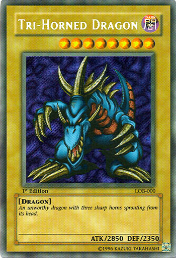 Tri-Horned Dragon [LOB-000] Secret Rare | Good Games Morley