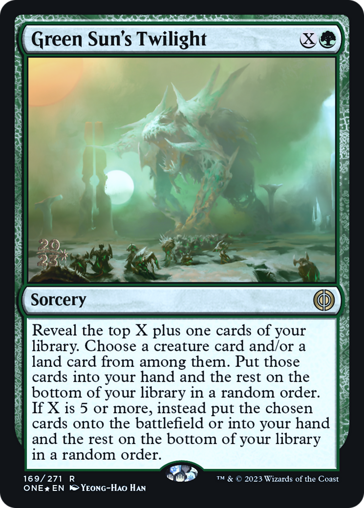 Green Sun's Twilight [Phyrexia: All Will Be One Prerelease Promos] | Good Games Morley