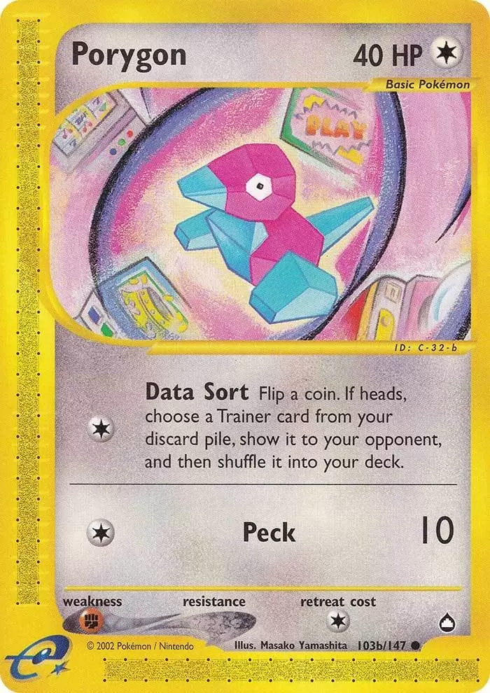 Porygon (103b/147) [Aquapolis] | Good Games Morley