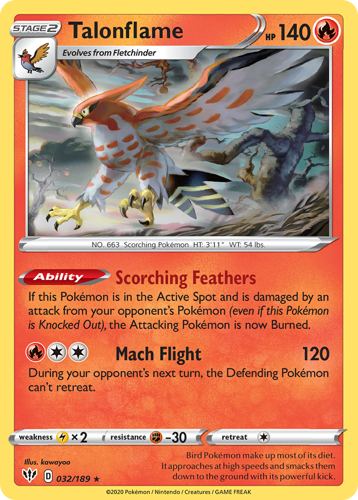 Talonflame (032/189) [Sword & Shield: Darkness Ablaze] | Good Games Morley