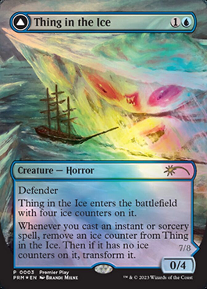 Thing in the Ice // Awoken Horror (Borderless Alternate Art) [Regional Championship Qualifiers 2023] | Good Games Morley