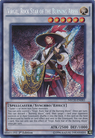 Virgil, Rock Star of the Burning Abyss [NECH-EN085] Secret Rare | Good Games Morley