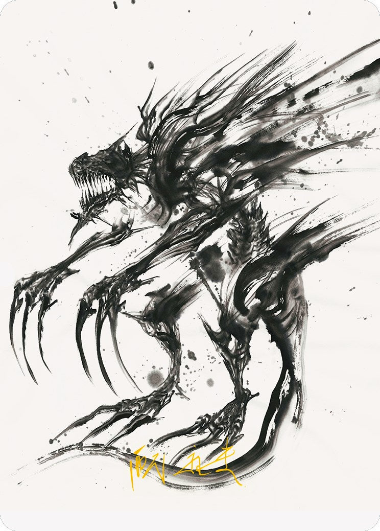 Phyrexian Obliterator Art Card (Gold-Stamped Signature) [Phyrexia: All Will Be One Art Series] | Good Games Morley