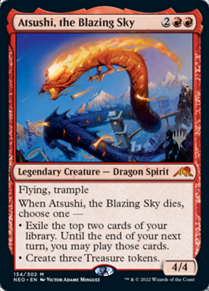 Atsushi, the Blazing Sky (Promo Pack) [Kamigawa: Neon Dynasty Promos] | Good Games Morley