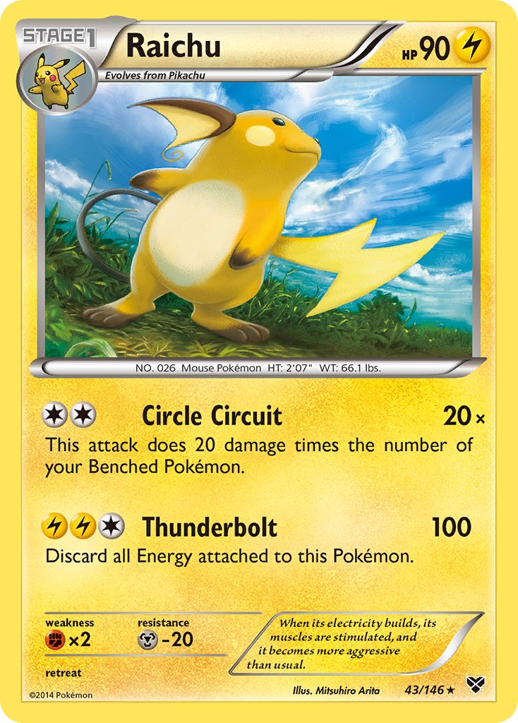 Raichu (43/146) (Battle Arena Deck Exclusive) (Theme Deck Exclusive) [XY: Base Set] | Good Games Morley