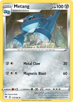 Metang (117/185) [Sword & Shield: Vivid Voltage] | Good Games Morley